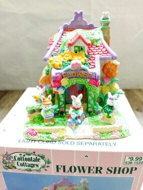 FLOWER SHOP  Cottontale Cottages Easter Village Porcelain Painted House